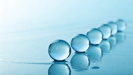 Row of Serene Blue Spheres