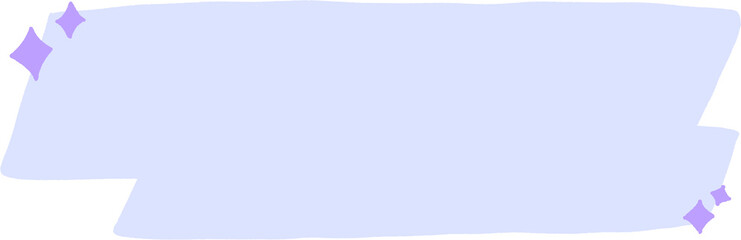 Pastel Purple Ribbon Banner PNG with Sparkles – Hand-Drawn Empty Text Strip Transparent