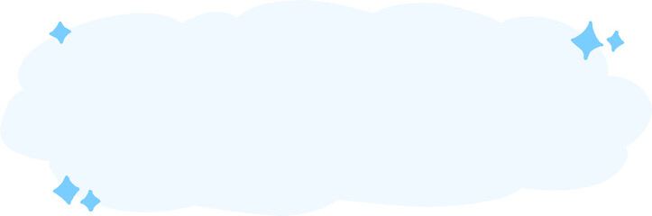 Sky-Blue Cloud Speech Bubble PNG with Sparkles – Hand-Drawn Empty Text Cloud