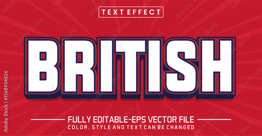 Poster british font text effect editable