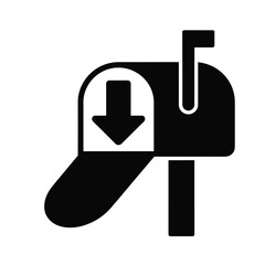 Mail box vector, Christmas related solid design icon