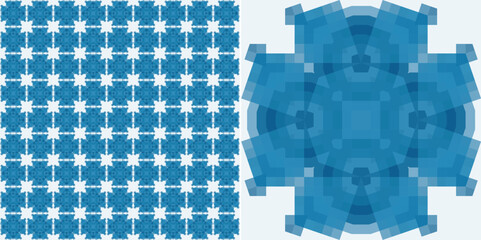 seamless pattern mediterranean mosaic blue