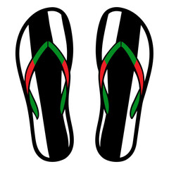 colorful flip flops
