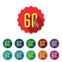 60% off  seal or label flat icon design