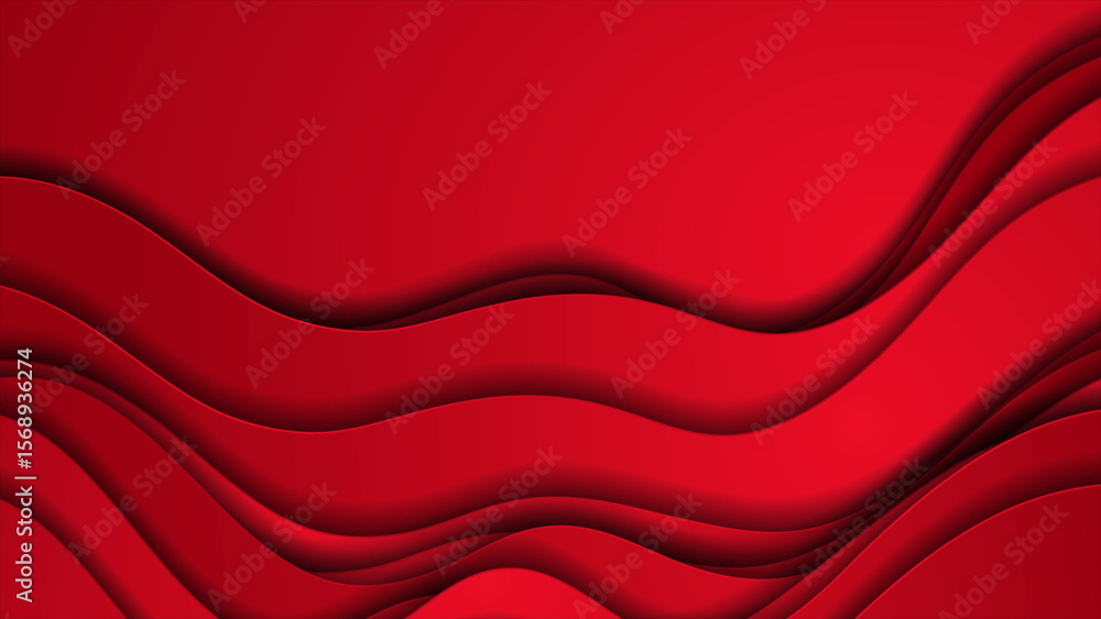 Poster Vivid red waves minimal abstract elegant paper background