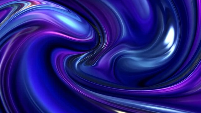 Abstract fluid forms in deep blues and purples
