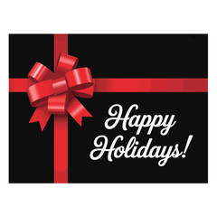 Happy Holidays Gift card vector 