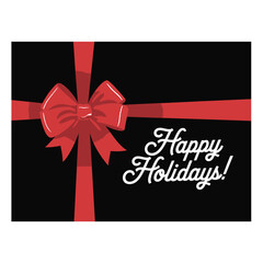 Happy Holidays Gift card vector 