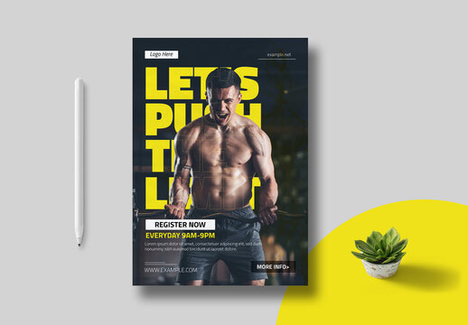 Fitness Body Builder Flyer Poster