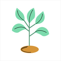 Green Tree Shoots Vector Illustration