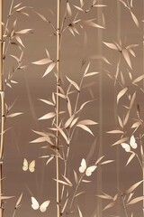 Elegant Bamboo and Butterfly Pattern Serene Natural Background