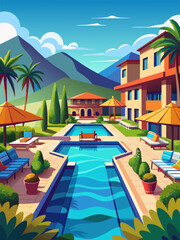 Luxury Resort with Stunning Mountain View and Pool