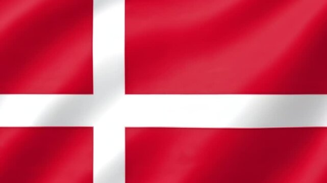Denmark National Flag Depicting Red Field with White Nordic Cross