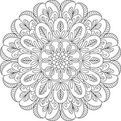 Intricate Hand-Drawn Mandala Pattern for Coloring and Design Projects, Mandala Pattern, Floral Mandala, Intricate Design, Line Art Circle, Coloring Mandala, Boho Ornament, Detail Mandala