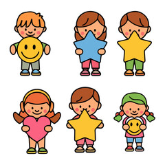 funny cartoon Colorful children cartoon icon illustration