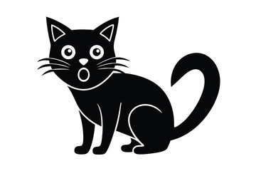 scared cat vector icon