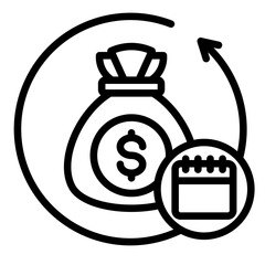 Loan Repayment  Icon Element For Design
