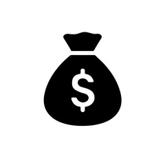 Flat Monochrome Wallet Icon with Banknote
