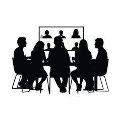Silhouette of Video Conference with Multiple Participants
