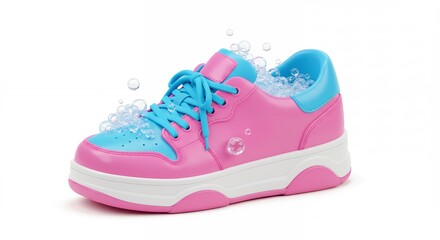 Pink and blue platform sneaker