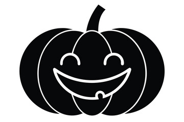 smiling pumpkin vector icon
