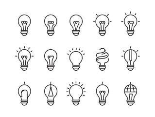 Creative Light Bulb Idea Concept Simple Line Art Design