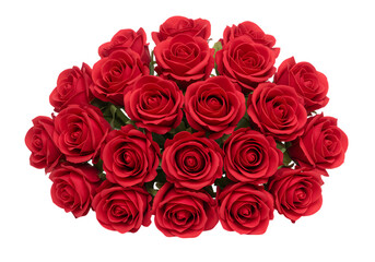 Obraz premium A Bountiful Cluster of Crimson Roses isolated on transparent background