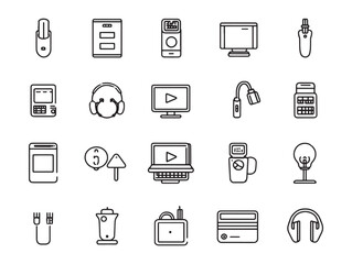 Creative video tutorial line art for digital education