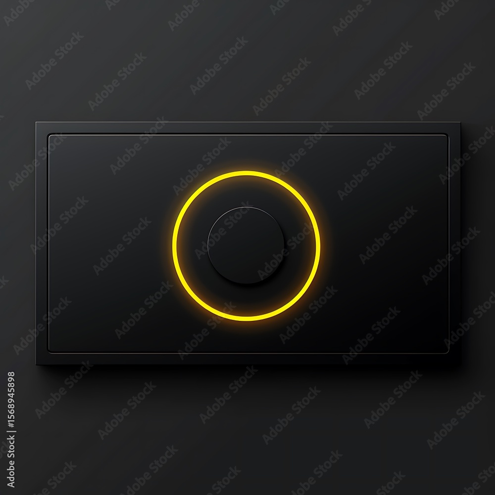 Poster minimalist illuminated control panel with circular light, focusing on modern interface and design