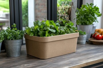 Fototapeta premium Sustainable produce packaging for organic market goods