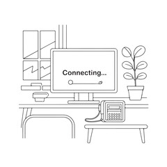 sketch of a computer