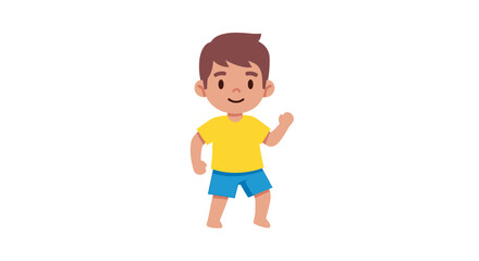 Adorable Happy Boy Cartoon Illustration