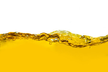 yellow water splash on white background