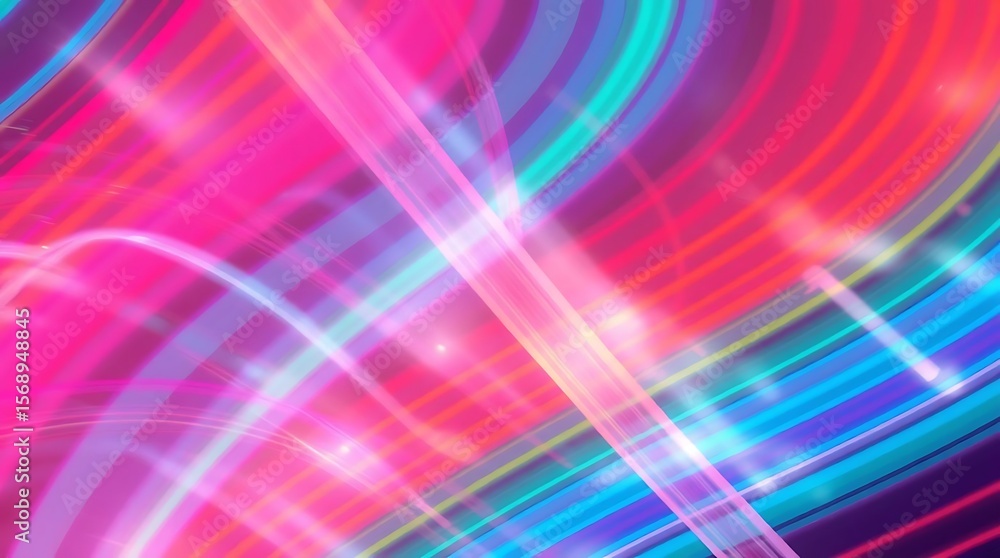 Poster abstract luminous graphic composition with fluid gradient wave element
