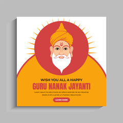 Guru Nanak Jayanti Social Media Post Banner Template