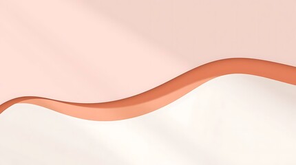 Abstract minimalist soft coral design with smooth curve and shadow effects