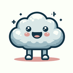 Happy Cloud Cartoon Character Illustration