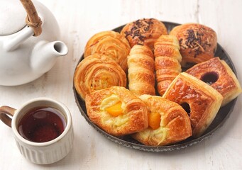 Various Mini Puff Pastries with various toppings