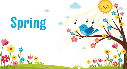 Springtime Delight: Birds, Blossoms, and Sunshine