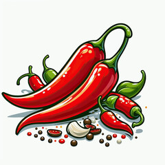 Spicy Red Chili Peppers with Garlic and Spices