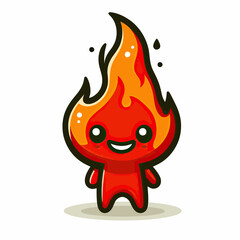 Cute Cartoon Fire Character Illustration