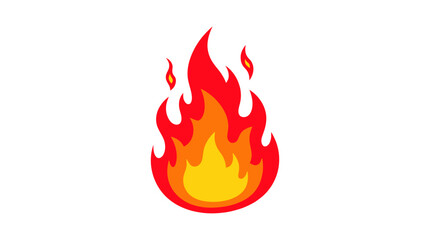 Fiery Flame Icon: Hot, Burning, Red Graphic Design