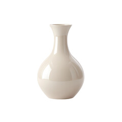 Elegant rounded vase with high-shine glaze and minimal silhouette, designed for chic and modern home decor, on transparent background