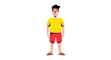 Smiling Man in Summer Casual Outfit