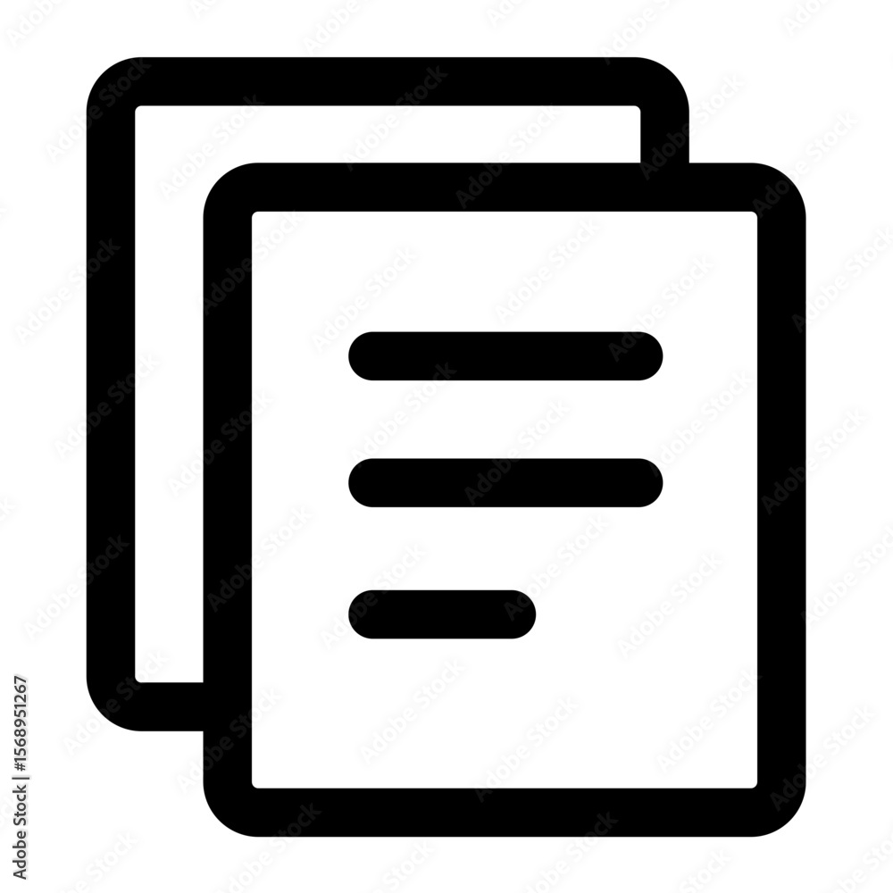 Aufkleber silhouette design depicting ordered elements possibly representing a list or document structure conc