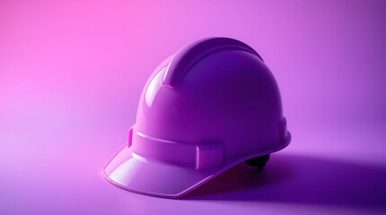 Fototapeta premium Monochromatic magenta safety helmet on a colorful background studio shot