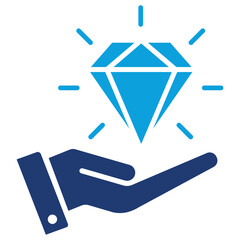 Value Proposition Flat Blue Icon Vector Illustration