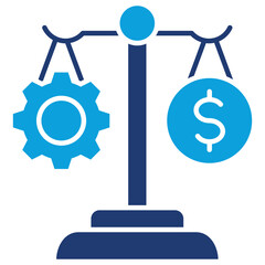 Feasibility Flat Blue Icon Vector Illustration