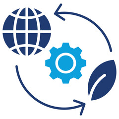 Sustainable Flat Blue Icon Vector Illustration