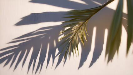 Natural shadow overlay of tropical palm leaves with blurred sunlight on a transparent background, perfect for summer design